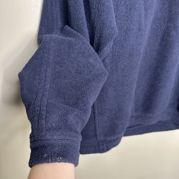 Tommy Bahama Relax Fleece V-Neck  Medium Blue Deep Pile Elastic Bottom Vintage - Picture 3 of 15